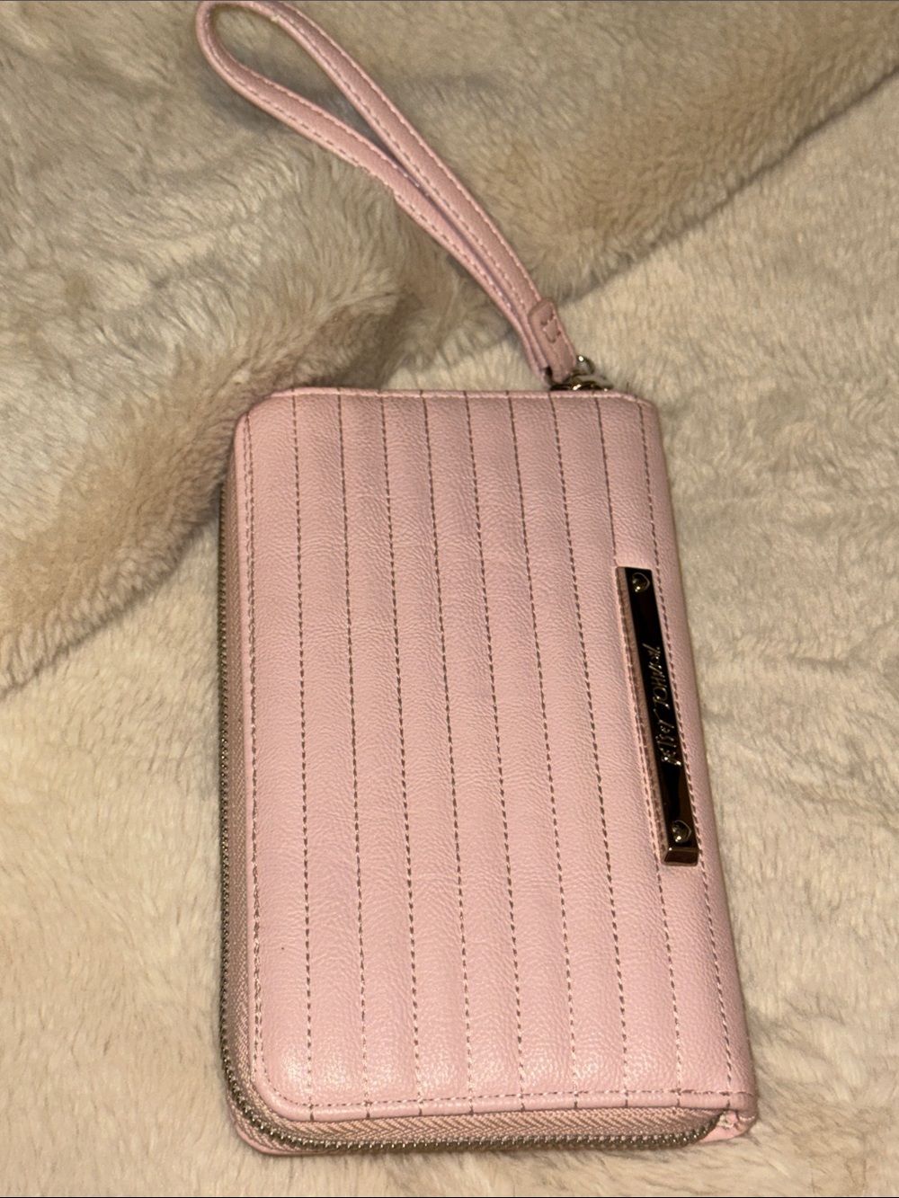 Betsey Johnson Pink Quilted Wristlet Wallet